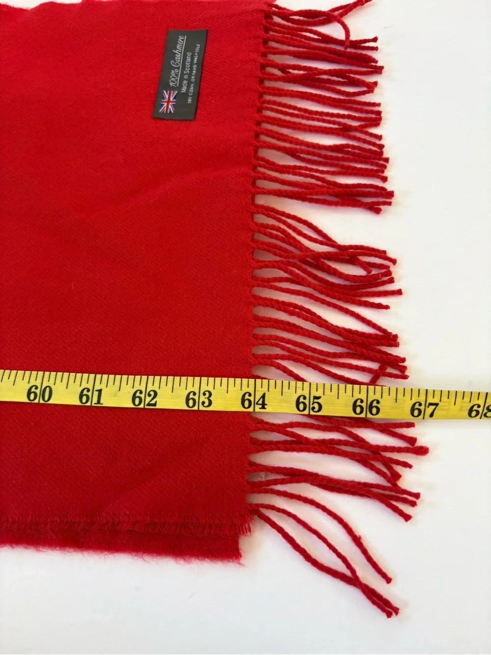 100% CASHMERE Scotland Scarf Red Wrap Scarf Winter Warm Academia Career Preppy